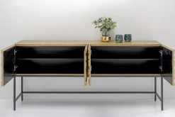 Komoda 4-drzwiowa Złota Ręcznie Kuta Stal Mosiężna 183x86 Cm*KARE Design Sale