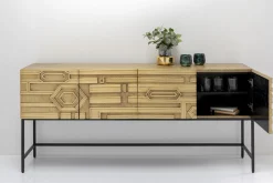Komoda 4-drzwiowa Złota Ręcznie Kuta Stal Mosiężna 183x86 Cm*KARE Design Sale