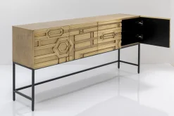 Komoda 4-drzwiowa Złota Ręcznie Kuta Stal Mosiężna 183x86 Cm*KARE Design Sale