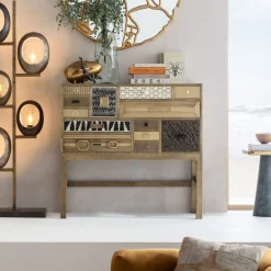Komoda Ekskluzywna Z Szufladami Antyczne Złoto Ręczne Wykonanie 110x105 Cm*KARE Design Online