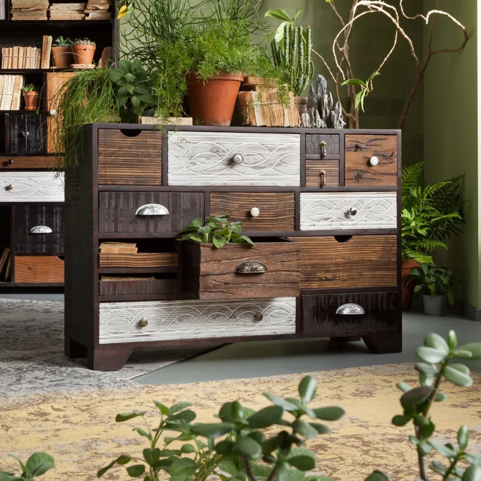 Komoda Finca 114x80 Cm Ciemnobrązowa Mango*KARE Design Best