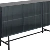 Komoda Loft Czarna Stalowa Front Szkło Ryflowane 150x90 Cm*KARE Design Hot