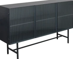 Komoda Loft Czarna Stalowa Front Szkło Ryflowane 150x90 Cm*KARE Design Hot