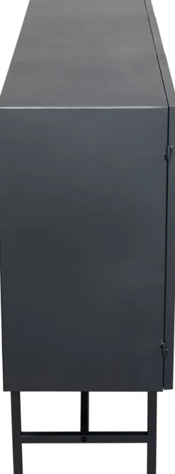 Komoda Loft Czarna Stalowa Front Szkło Ryflowane 150x90 Cm*KARE Design Hot