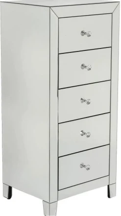 Komoda Lustrzana Blat Lustro Srebrna Z Szufladami 49x41 Cm*KARE Design Discount
