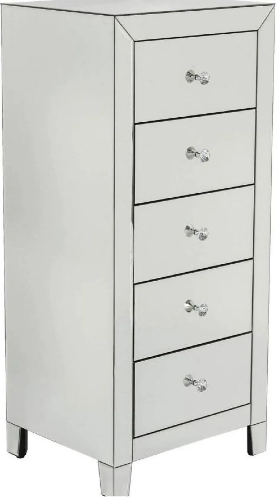 Komoda Lustrzana Blat Lustro Srebrna Z Szufladami 49x41 Cm*KARE Design Discount