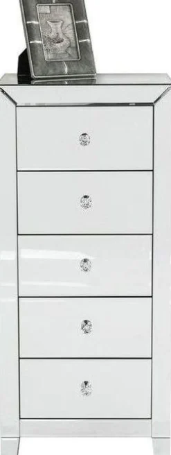 Komoda Lustrzana Blat Lustro Srebrna Z Szufladami 49x41 Cm*KARE Design Discount