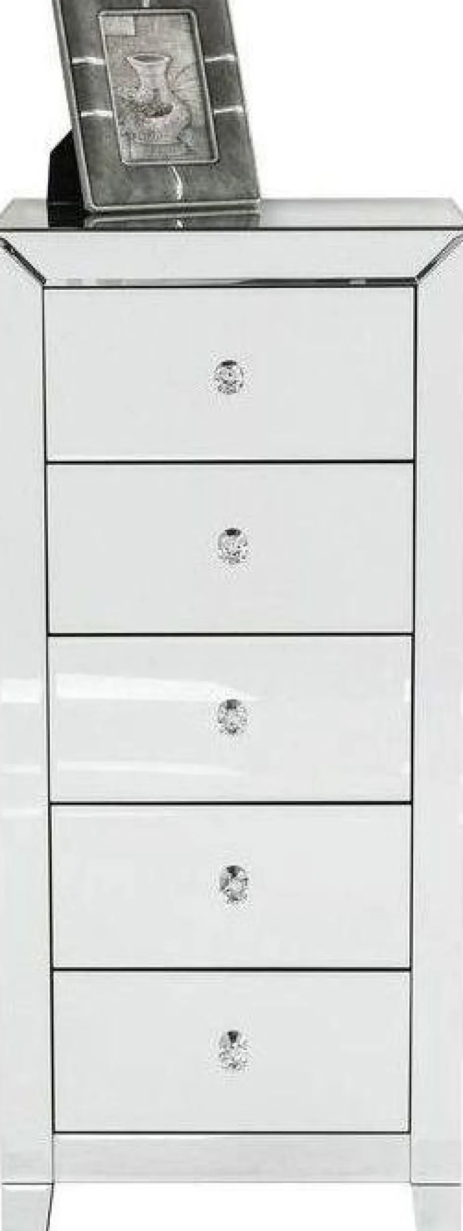 Komoda Lustrzana Blat Lustro Srebrna Z Szufladami 49x41 Cm*KARE Design Discount