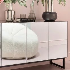 Komoda Lustrzana 4-drzwiowa Nogi Czarne 160x80 Cm*KARE Design Hot
