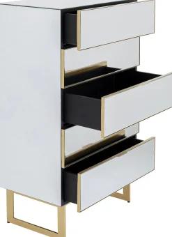 Komoda Lustrzana Z 5 Szufladami Nogi Złote 65x114 Cm*KARE Design New
