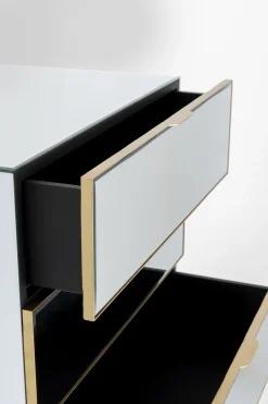 Komoda Lustrzana Z 5 Szufladami Nogi Złote 65x114 Cm*KARE Design New