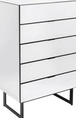 Komoda Lustrzana Z 5 Szufladami Nogi Czarne 65x114 Cm*KARE Design New