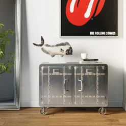 Komoda Na Kółkach Buster 81x60 Cm Srebrna*KARE Design Online