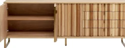 Komoda Naturalna Z Szufladami I Drzwiami 186 Cm Podstawa Złota*KARE Design Discount