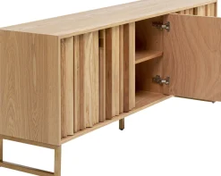 Komoda Naturalna Z Szufladami I Drzwiami 186 Cm Podstawa Złota*KARE Design Discount