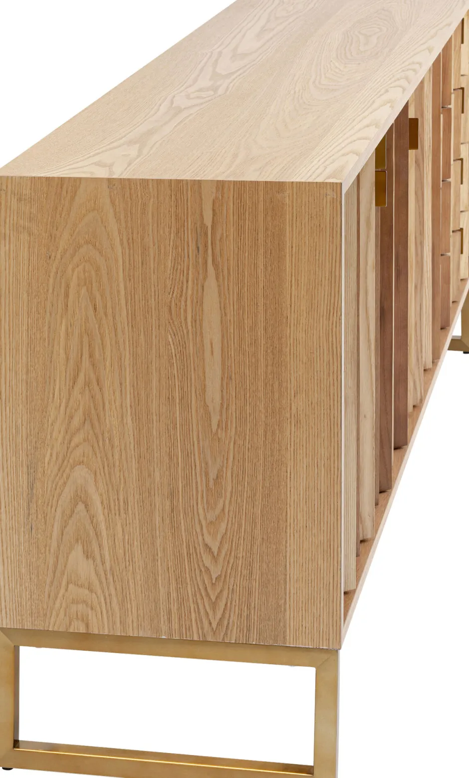 Komoda Naturalna Z Szufladami I Drzwiami 186 Cm Podstawa Złota*KARE Design Discount