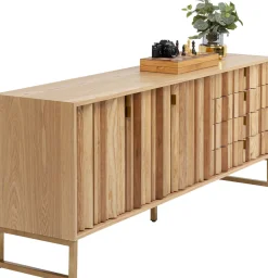 Komoda Naturalna Z Szufladami I Drzwiami 186 Cm Podstawa Złota*KARE Design Discount