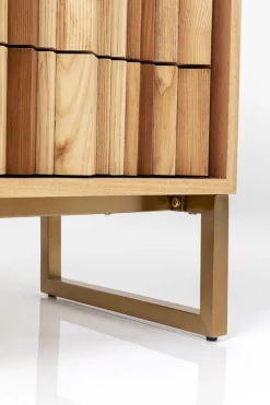 Komoda Naturalna Z Szufladami I Drzwiami 186 Cm Podstawa Złota*KARE Design Discount