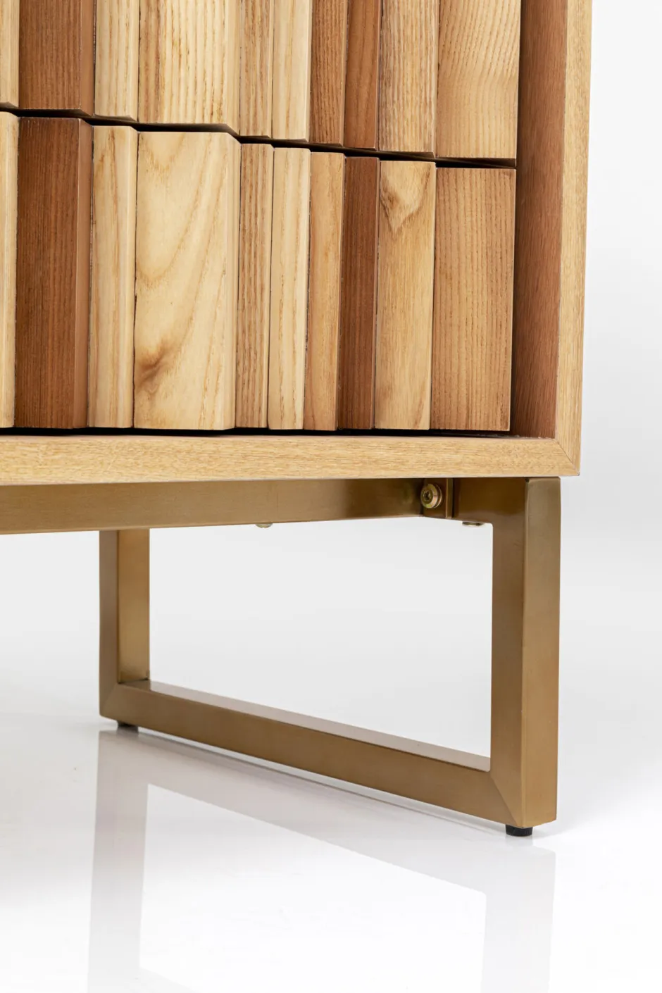 Komoda Naturalna Z Szufladami I Drzwiami 186 Cm Podstawa Złota*KARE Design Discount