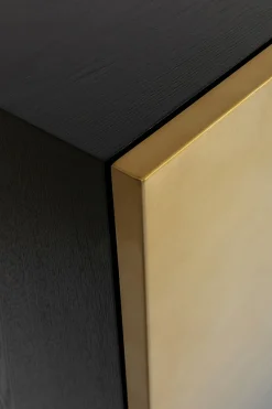 Komoda Nowoczesna 4-drzwiowa Do Salonu Front Czarno-złoty 160x78 Cm*KARE Design Hot