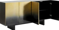 Komoda Nowoczesna 4-drzwiowa Do Salonu Front Czarno-złoty 160x78 Cm*KARE Design Hot