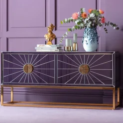 Komoda Queen 162x77 Cm Lustrzana - Podstawa Złota*KARE Design Clearance