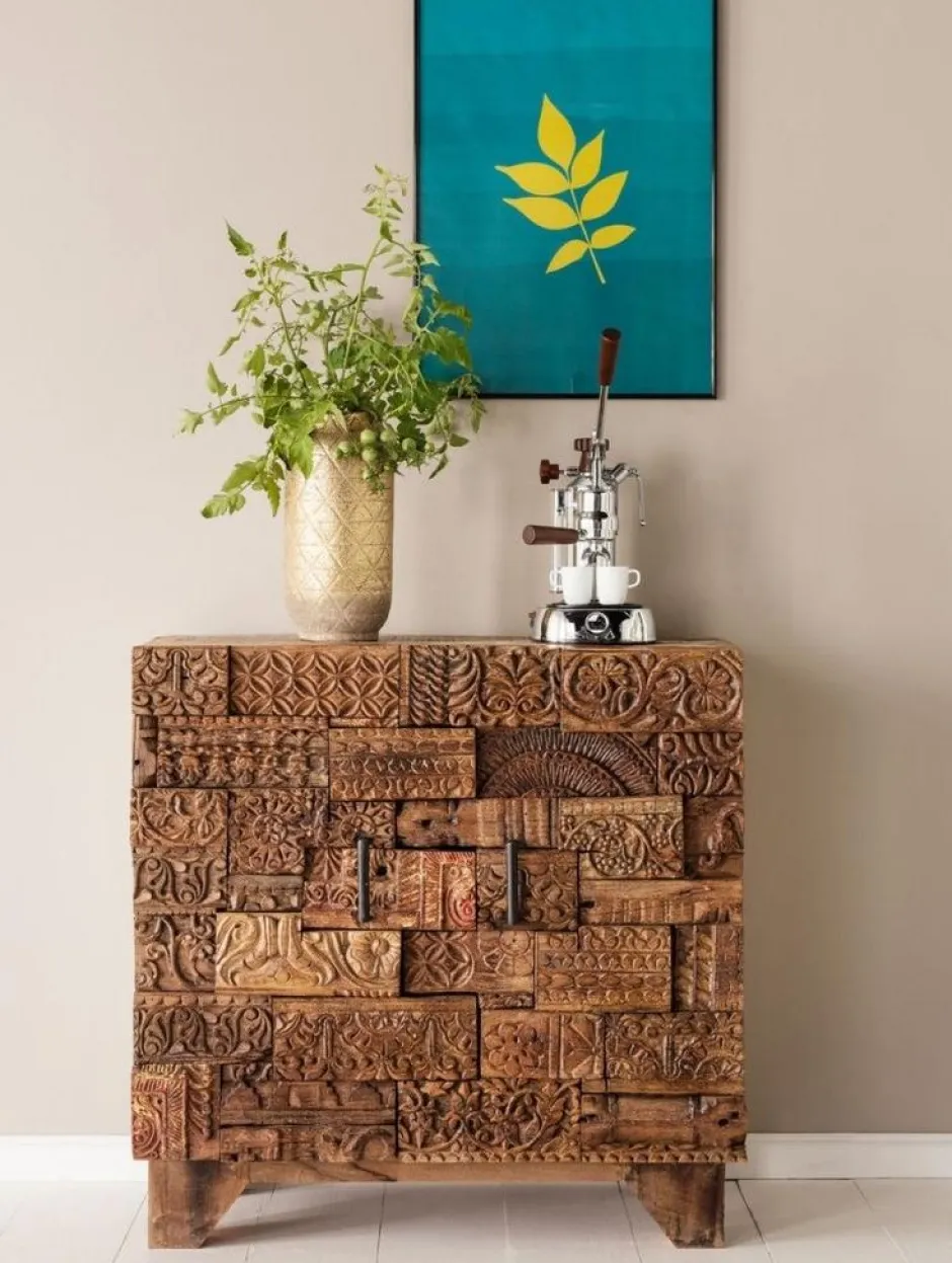Komoda Shanti Surprise Puzzle Mango 90x90 Cm Drewniana*KARE Design New