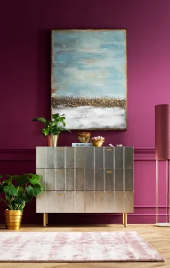 Komoda Srebrno Złota Z Szufladami I Uchwytami 106x89 Cm*KARE Design Best