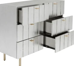 Komoda Srebrno Złota Z Szufladami I Uchwytami 106x89 Cm*KARE Design Best
