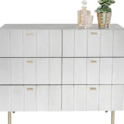 Komoda Srebrno Złota Z Szufladami I Uchwytami 106x89 Cm*KARE Design Best
