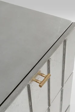 Komoda Srebrno Złota Z Szufladami I Uchwytami 106x89 Cm*KARE Design Best