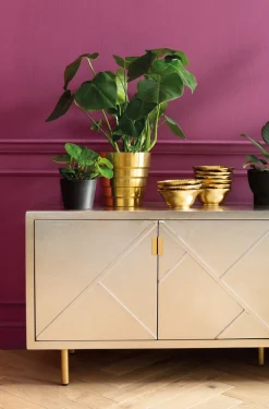 Komoda Venice Triangle 180x64 Cm Srebrno Złota*KARE Design
