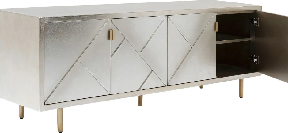 Komoda Venice Triangle 180x64 Cm Srebrno Złota*KARE Design