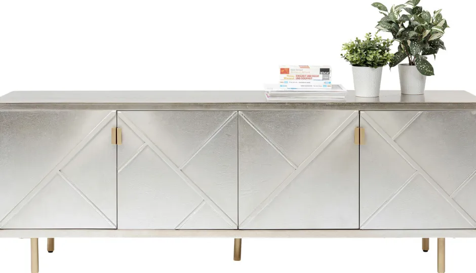 Komoda Venice Triangle 180x64 Cm Srebrno Złota*KARE Design