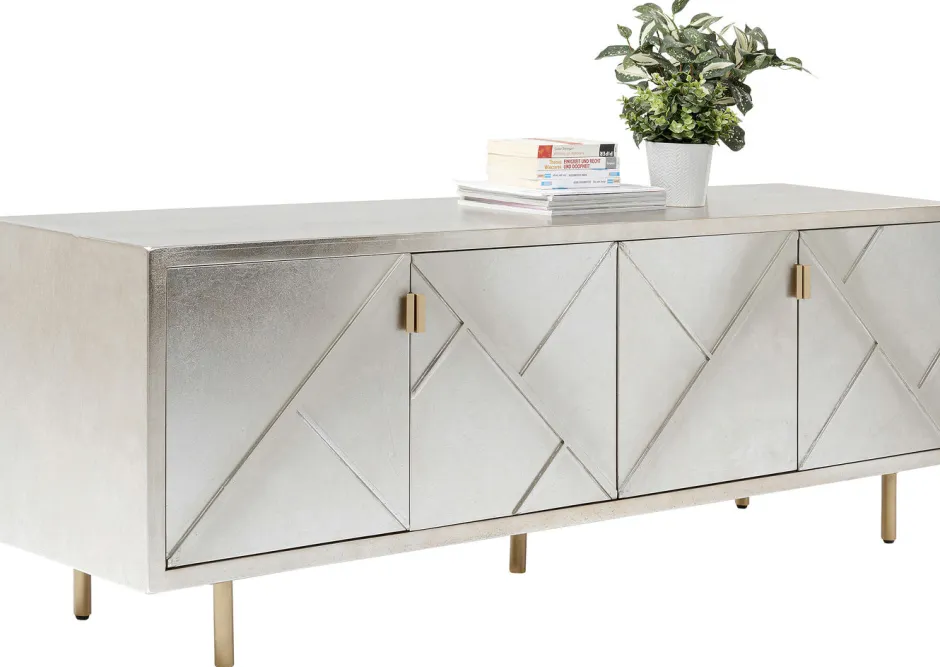 Komoda Venice Triangle 180x64 Cm Srebrno Złota*KARE Design