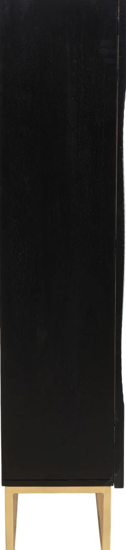 Komoda Wysoka Drewniana Boho Czarno-brązowa 76x140 Cm*KARE Design Best