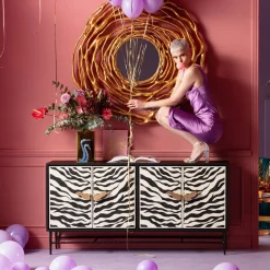 Komoda Zebra 160x80 Cm Czarno-kremowa*KARE Design Best