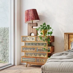 Komoda Z 8 Szufladami Drewno Mango Kolorowe Ornamenty 65x65 Cm*KARE Design Hot