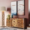 Komoda Z 3 Szufladami I Drzwiami Przesuwnymi Drewno Akacjowe Nogi Stalowe 160x78 Cm*KARE Design Online