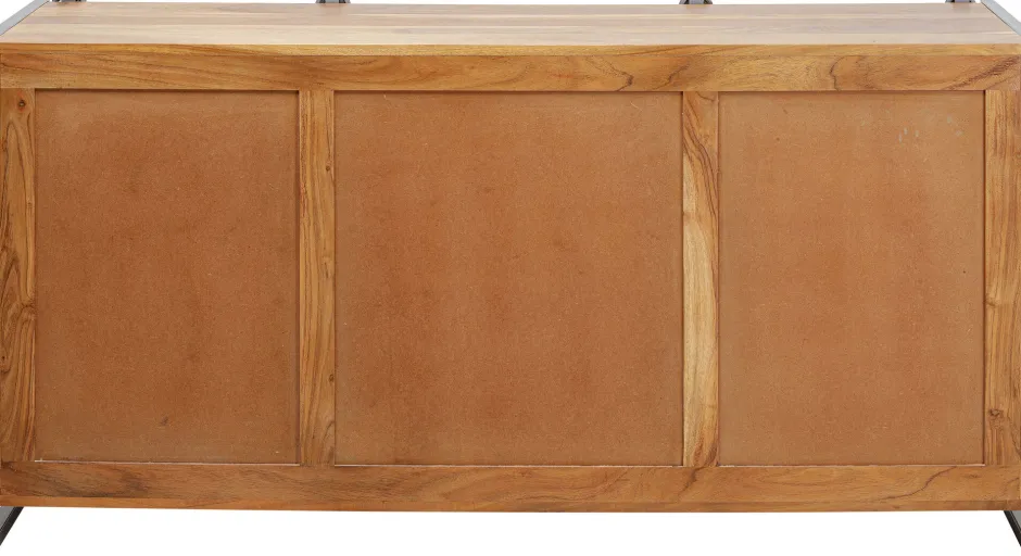 Komoda Z 3 Szufladami I Drzwiami Przesuwnymi Drewno Akacjowe Nogi Stalowe 160x78 Cm*KARE Design Online