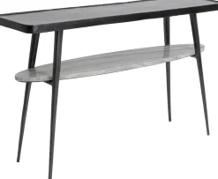 Konsola Czarna Z Aluminium Półka Marmurowa 135x35 Cm*KARE Design Online