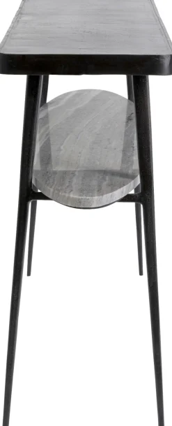 Konsola Czarna Z Aluminium Półka Marmurowa 135x35 Cm*KARE Design Online