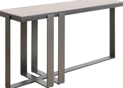 Konsola Do Przedpokoju Blat Fornirowany Orzech Nogi Stalowe 150x45 Cm*KARE Design Discount