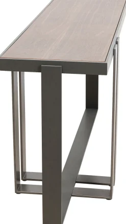 Konsola Do Przedpokoju Blat Fornirowany Orzech Nogi Stalowe 150x45 Cm*KARE Design Discount