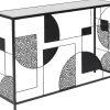 Konsola Do Przedpokoju Loft Czarna Stalowa Blat Lustrzany 120x33 Cm*KARE Design Outlet