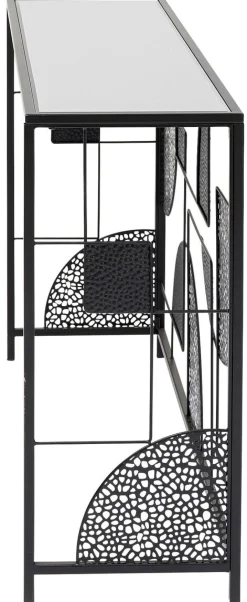 Konsola Do Przedpokoju Loft Czarna Stalowa Blat Lustrzany 120x33 Cm*KARE Design Outlet