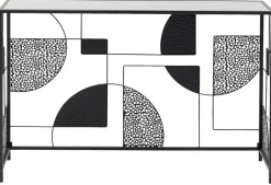 Konsola Do Przedpokoju Loft Czarna Stalowa Blat Lustrzany 120x33 Cm*KARE Design Outlet