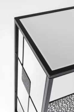 Konsola Do Przedpokoju Loft Czarna Stalowa Blat Lustrzany 120x33 Cm*KARE Design Outlet