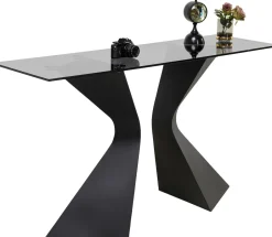 Konsola Gloria 140x45 Cm Czarna - Blat Szklany*KARE Design Sale