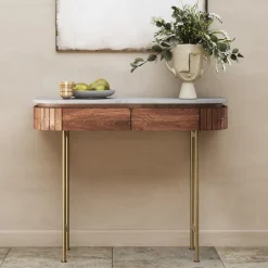 Konsola Grace 100x30 Cm Drewno Mango - Blat Marmur*KARE Design Outlet